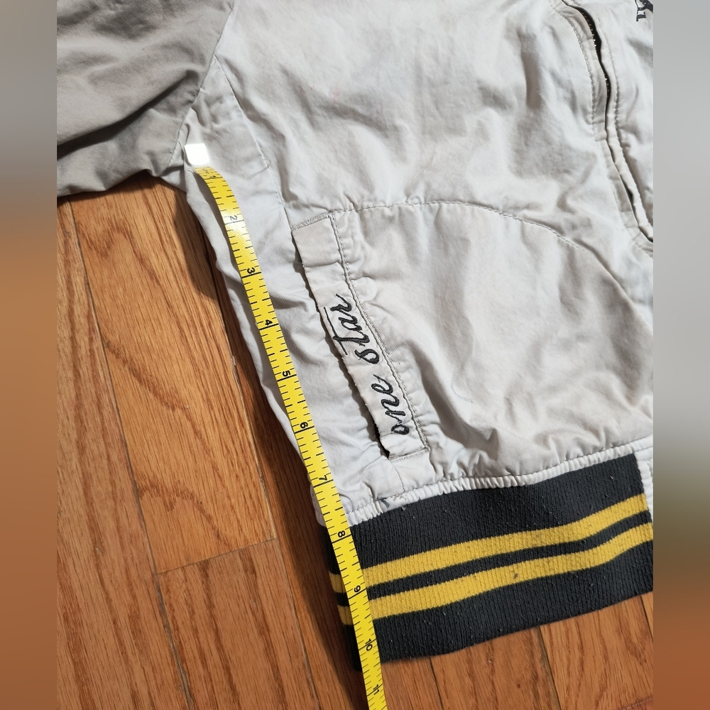 3/$10⭐ Converse One-Star crop bomber varsity jacket, wmn small, off-white/brown - Picture 14 of 14